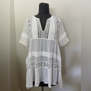 MAEVE Women’s White Lace Tunic Size: M (Anthropologie)